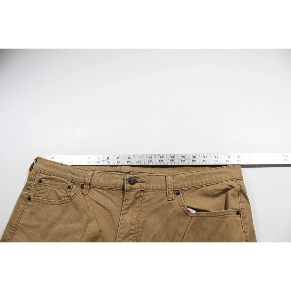 Levis 505 Pants Mens 40x28 (Tag 40x30) Brown Straight Leg Regular Fit Denim Jean
